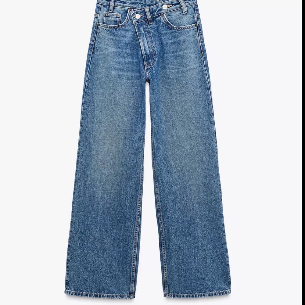 Zara high waist wide leg denim.